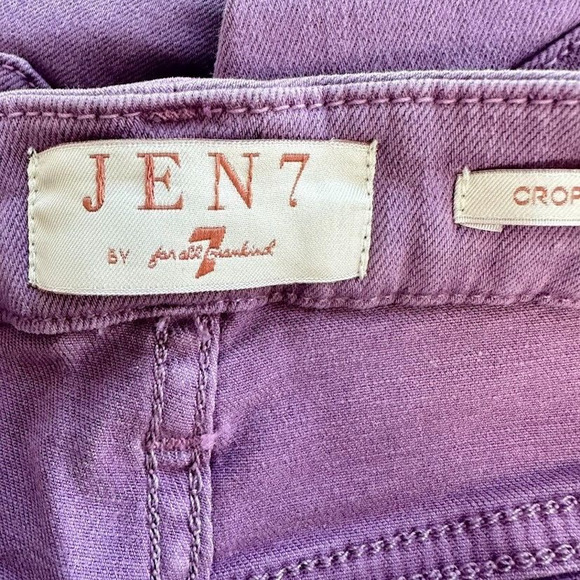 Jen 7 By 7 For All Mankind Women's Purple Jeans Raw Hem Cropped Skinny Size 2 - Picture 6 of 8